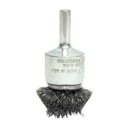 Weiler 1-1/4" Circular Flared Crimped Wire End Brush .006" Steel Fill 10076